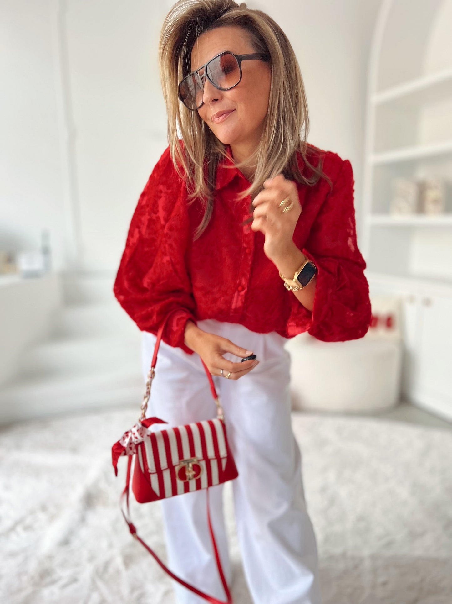 LILY RED BLOUSE