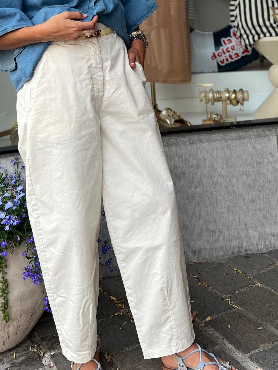 YAZZY BARREL PANTS ECRU
