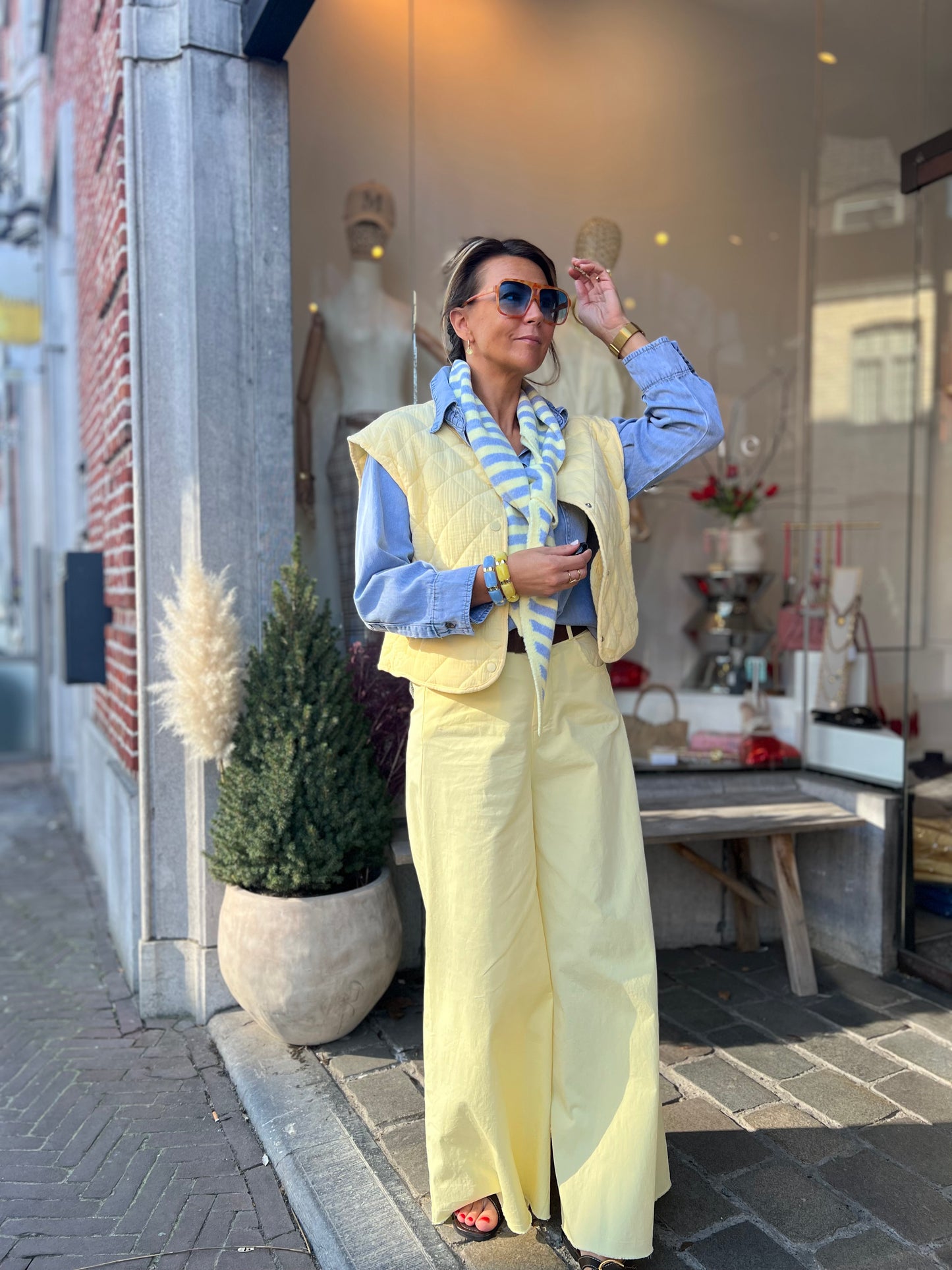 WIDE LEG PANTS YELLOW