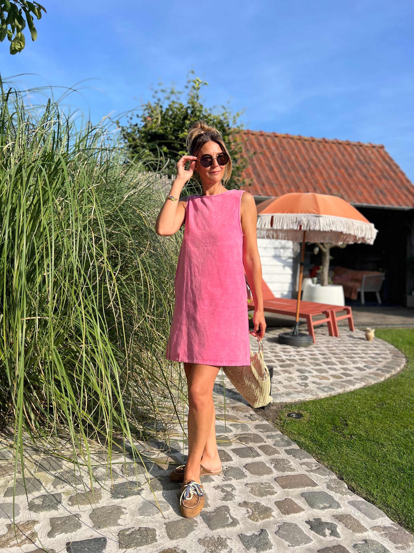 JESS DENIM DRESS PINK