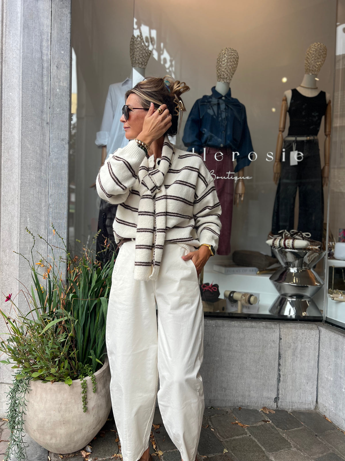 MALIA CARDIGAN & SCARF VANILLE