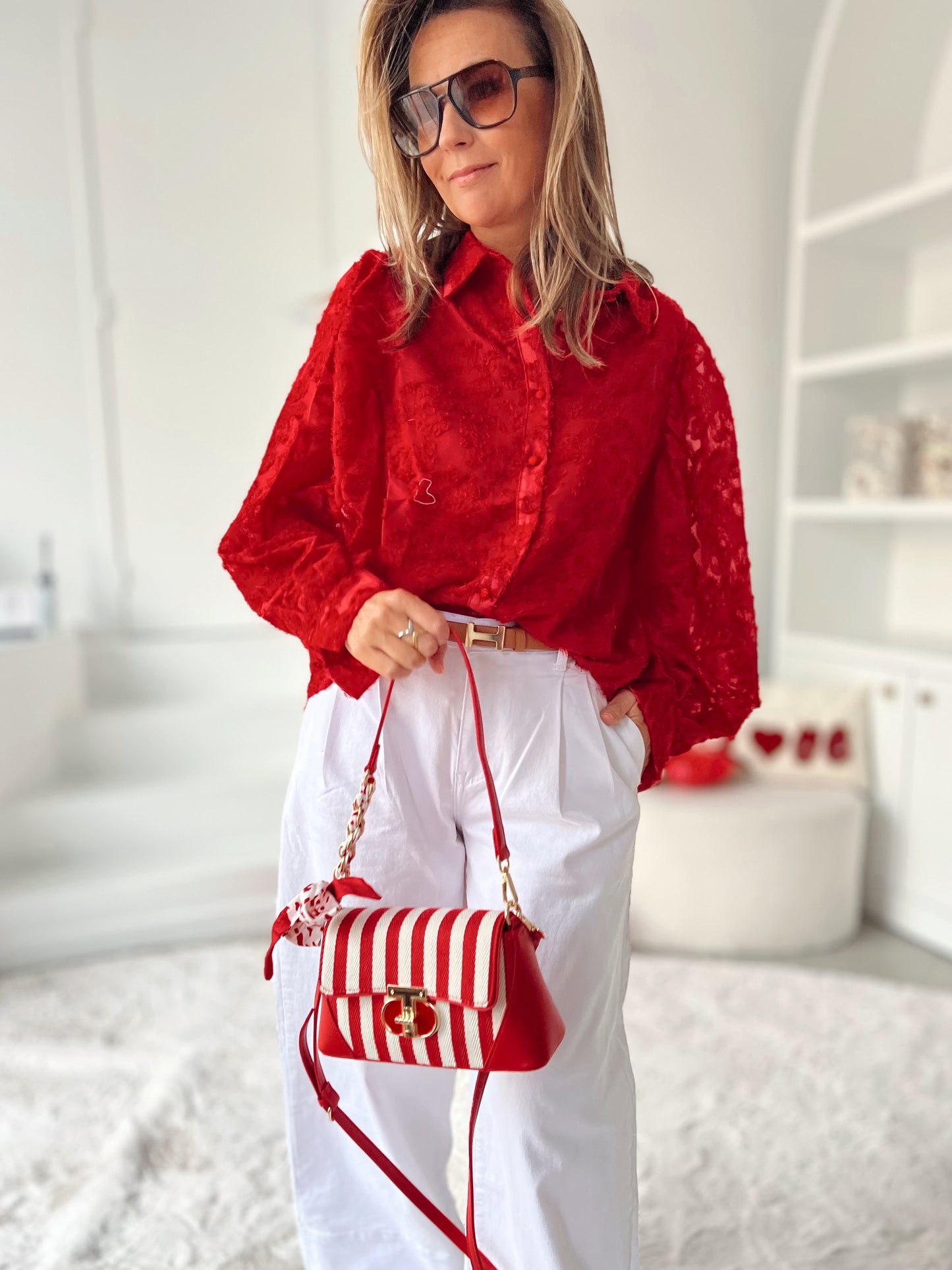 LILY RED BLOUSE