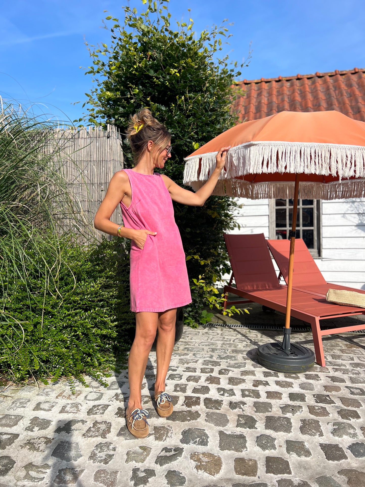 JESS DENIM DRESS PINK