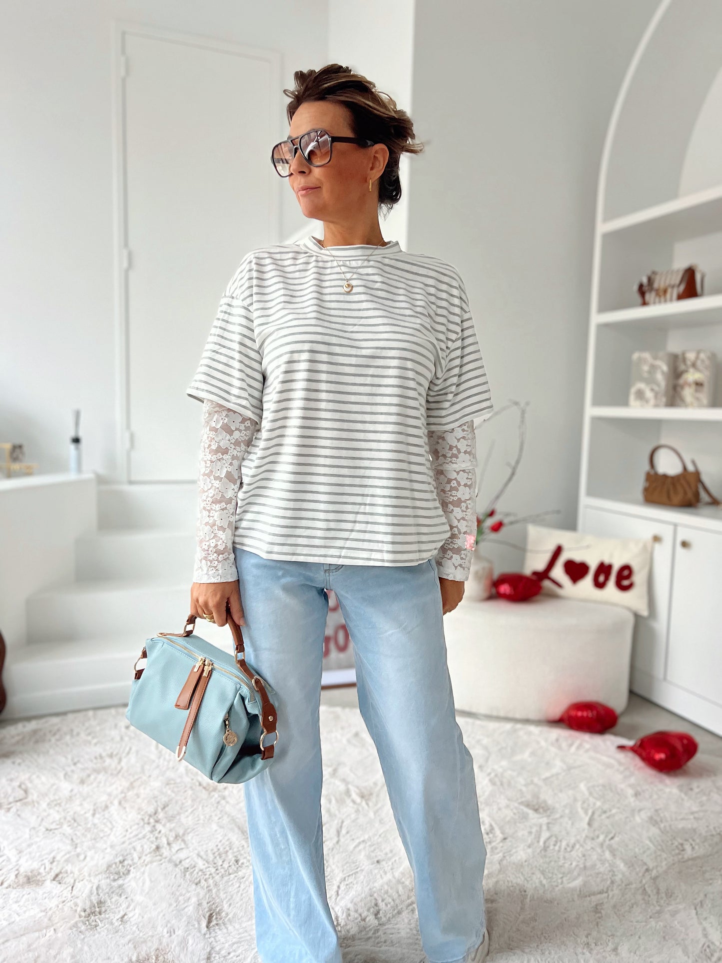 STRIPED LACE SHIRT