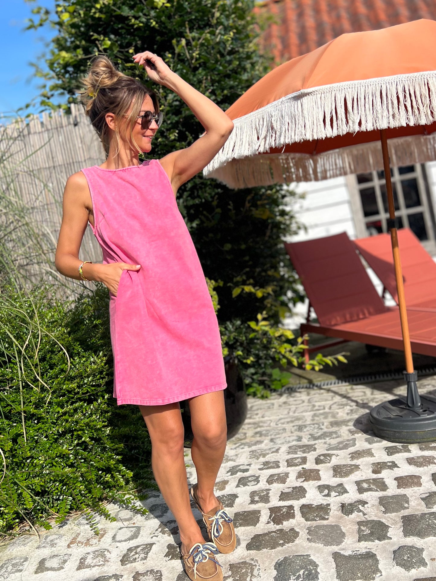 JESS DENIM DRESS PINK