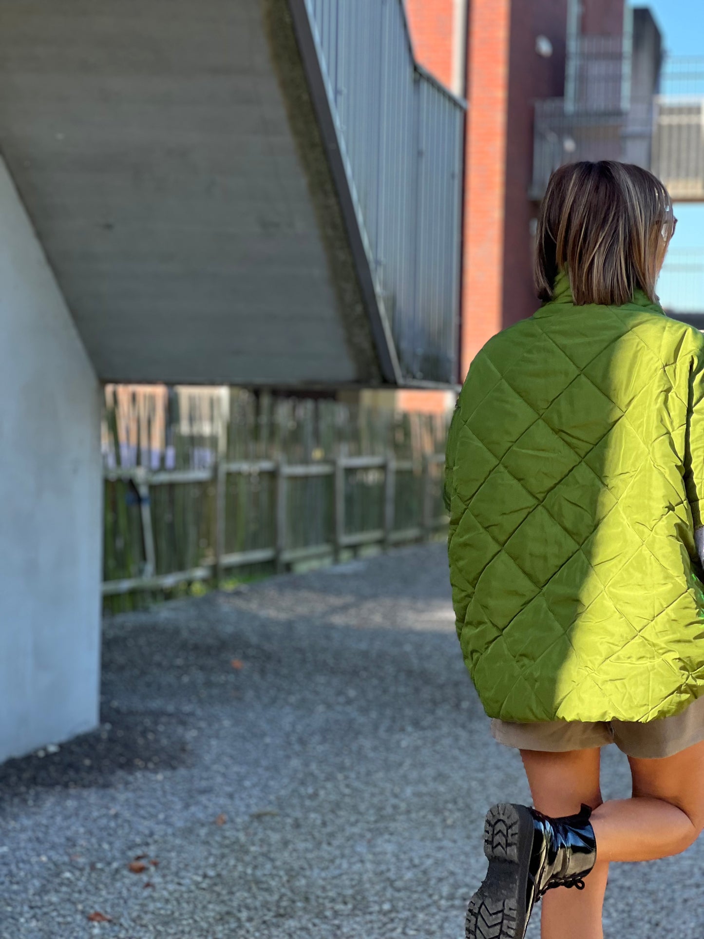 PADDED PONCHO GILET GREEN