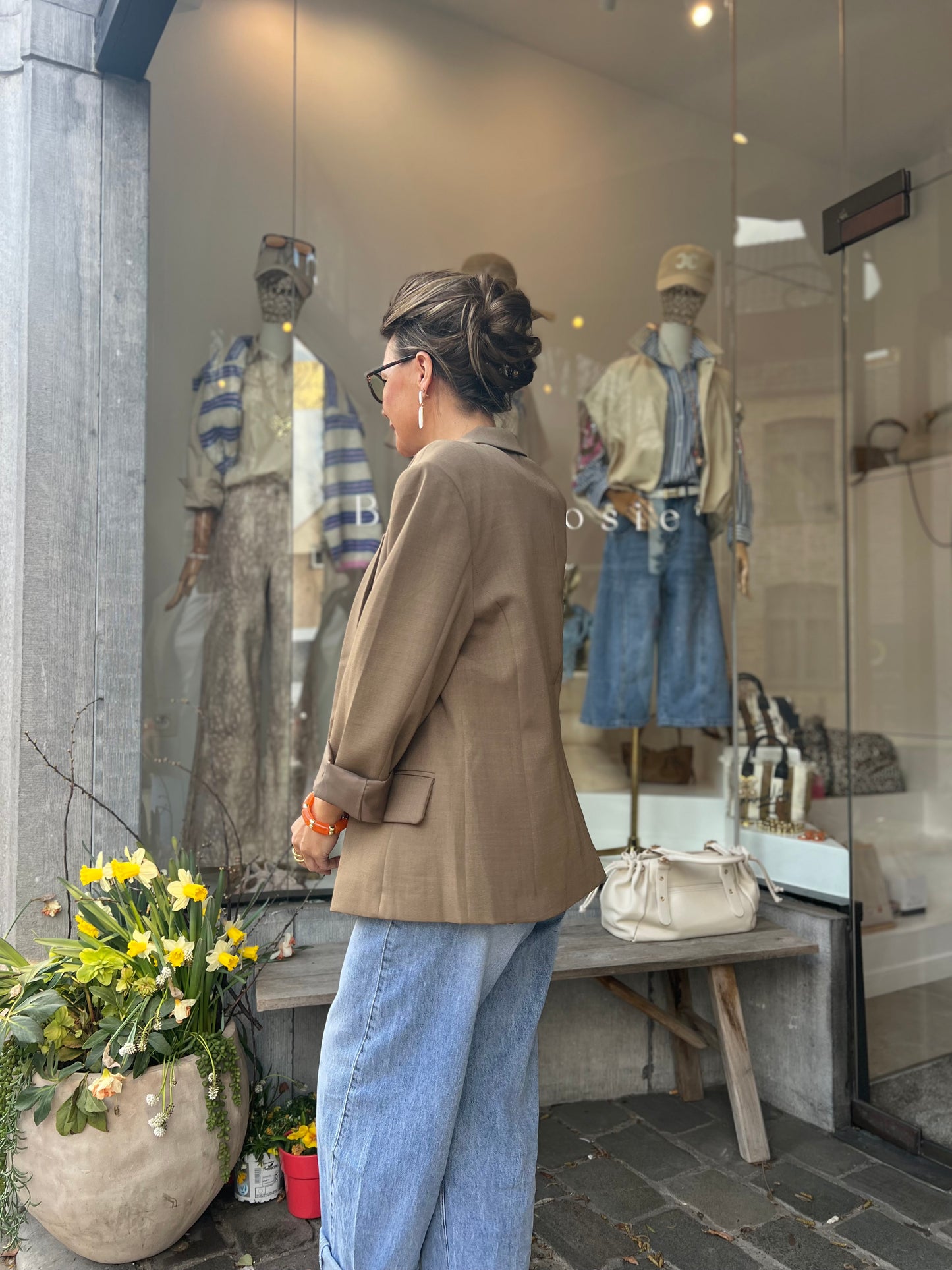 OVERSIZED CHECKED BLAZER