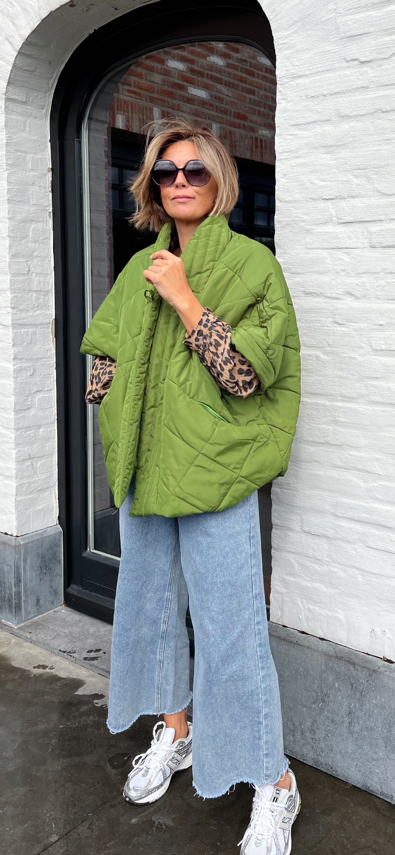 PADDED PONCHO GILET GREEN