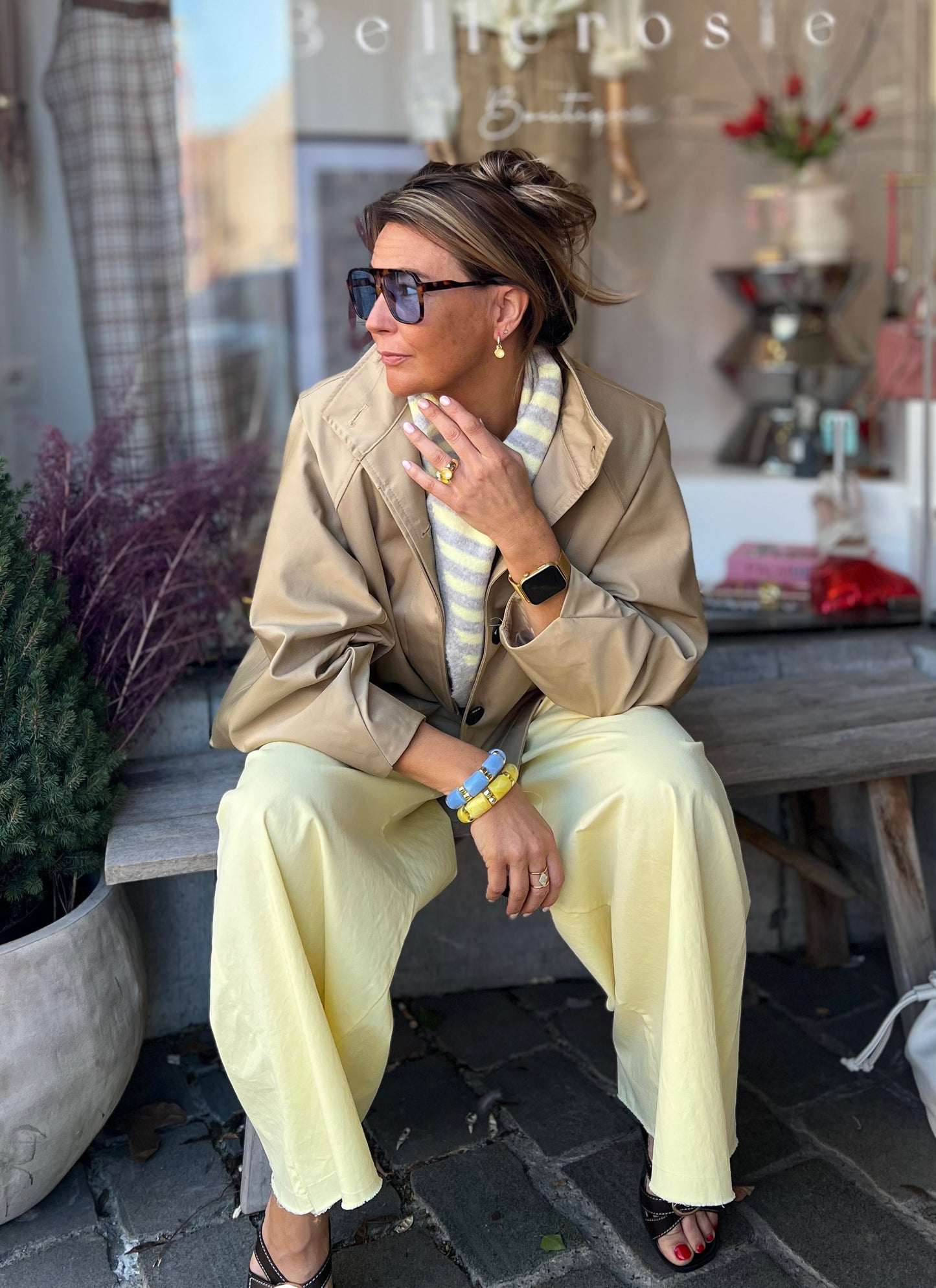 WIDE LEG PANTS YELLOW