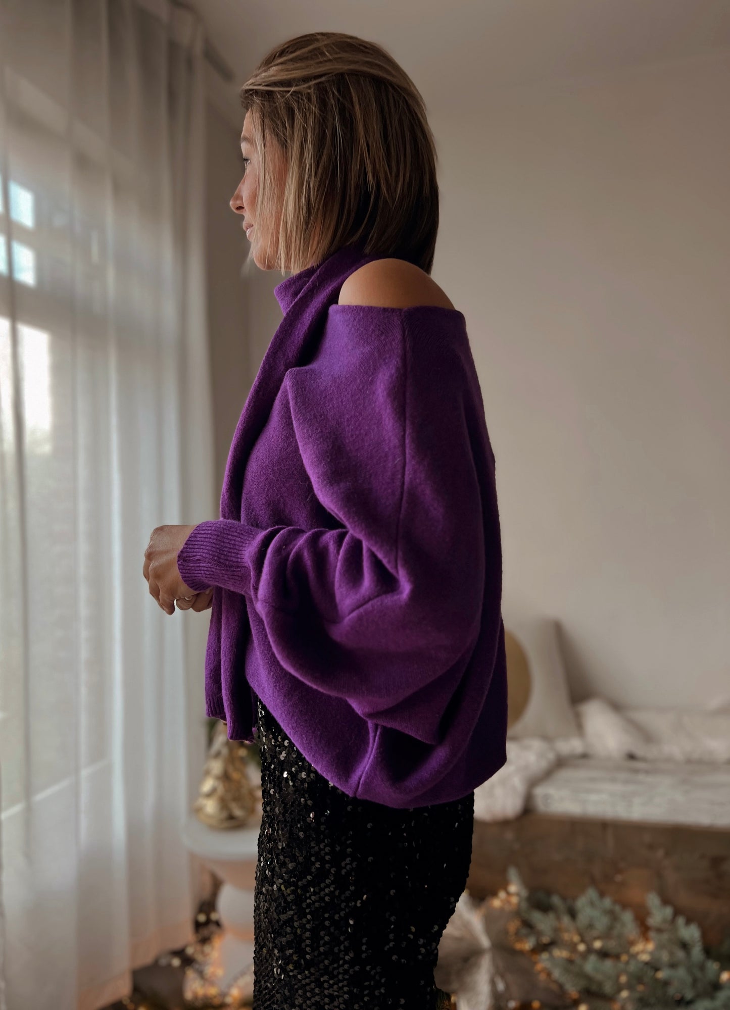 FLORINNE PURPLE PULL MET SJAAL