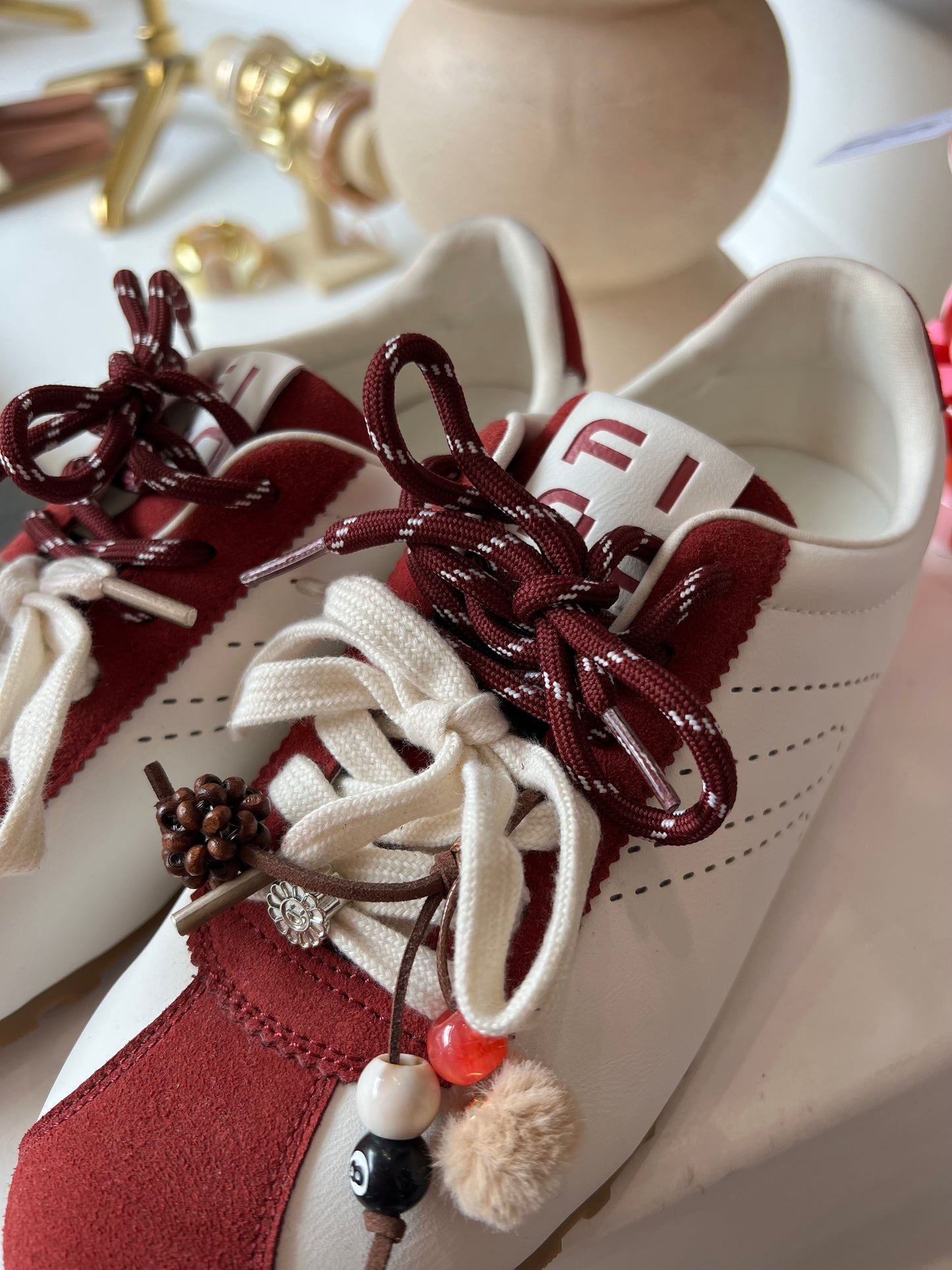 SNEAKERS BORDEAUX/WHITE