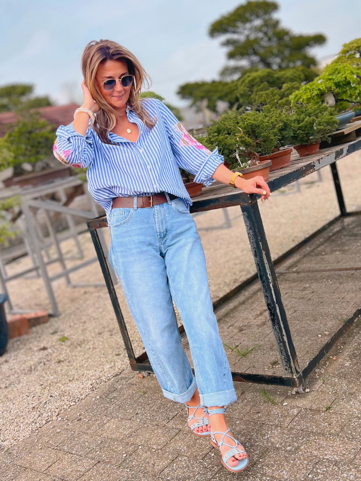 STRIPES & SEQUINS BLOUSE