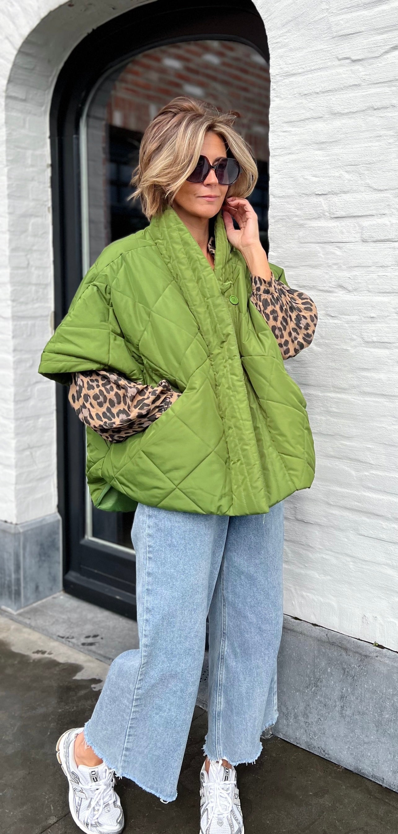 PADDED PONCHO GILET GREEN