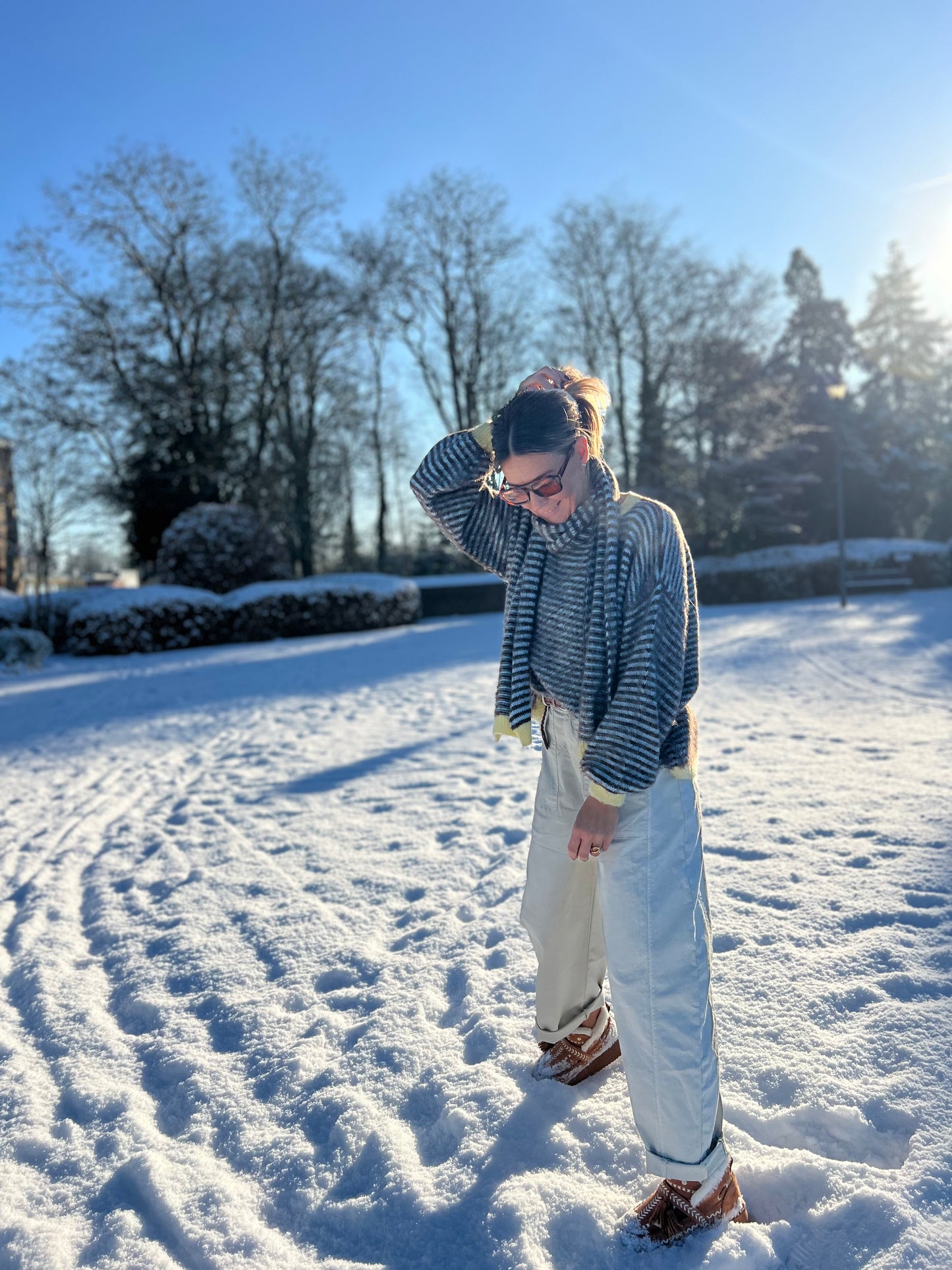 MOIJA PULL & SJAAL bruin/blauw