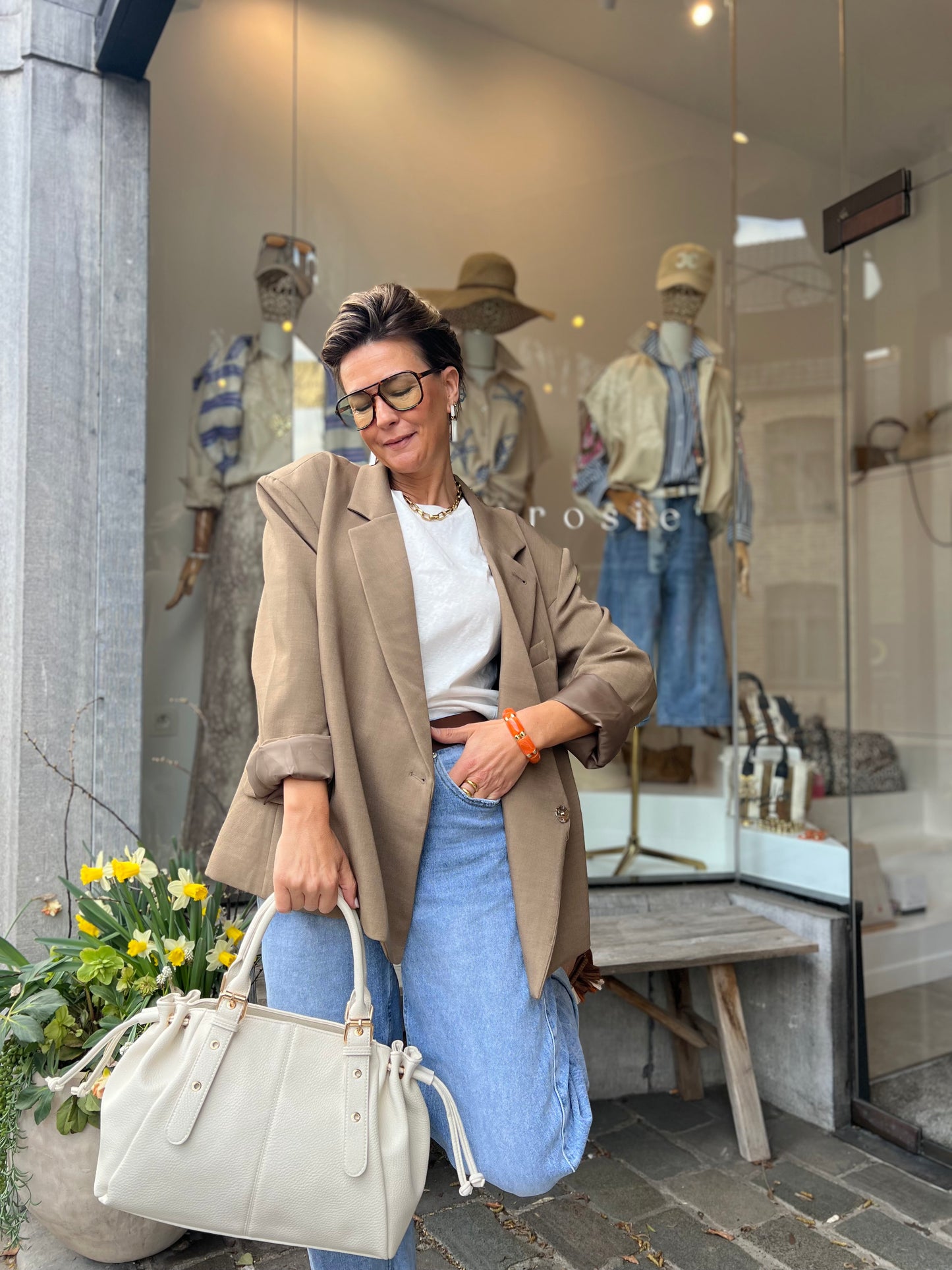 OVERSIZED CHECKED BLAZER