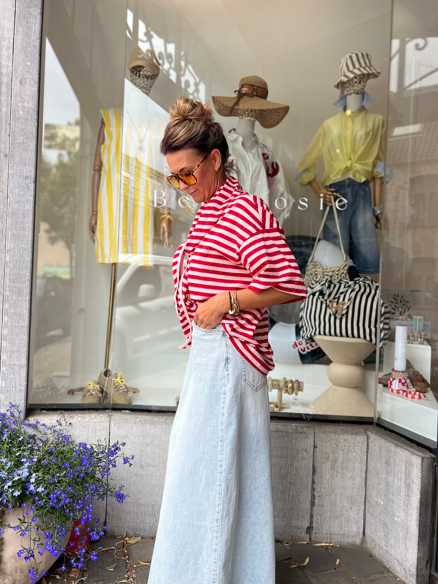 CANDY STRIPE SCARF PINK/RED