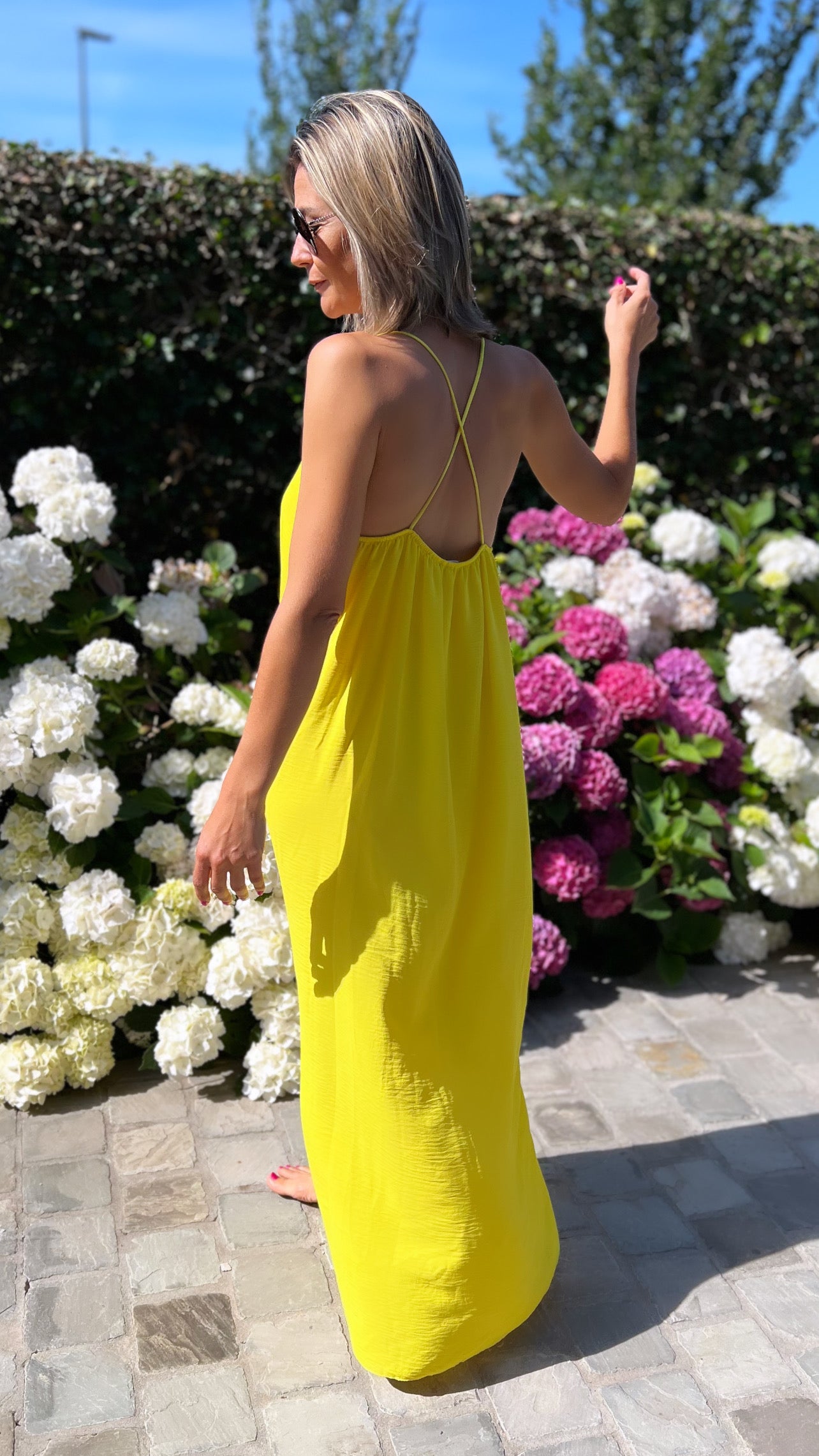 CROSSED DRESS YELLOW